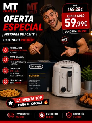 Freidora DeLonghi RotoFry 1,3L