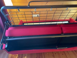 Sofá Cama rojo, sistema Italiano, Colchón 160 cm