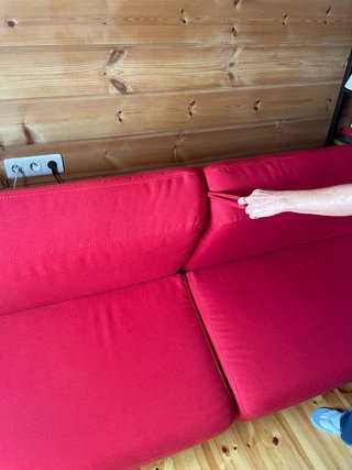 Sofá Cama rojo, sistema Italiano, Colchón 160 cm