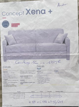 Sofá Cama rojo, sistema Italiano, Colchón 160 cm