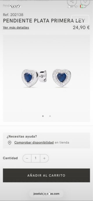 Pendientes Corazón Azul y Plata