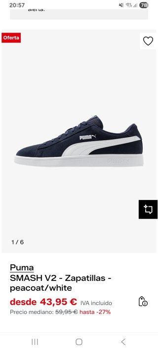 Zapatillas Puma Smash V2 Nuevas Talla [Talla]