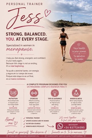 Entrenadora personal. Especialidad menopáusica.