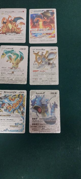 Lote 15 Cartas Estilo Pokémon Plateadas