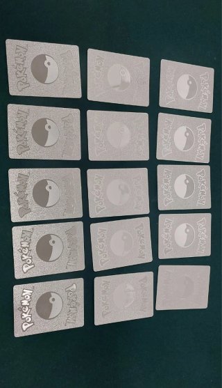 Lote 15 Cartas Estilo Pokémon Plateadas