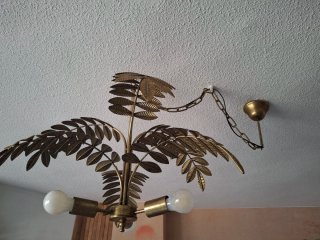 Lámpara de techo estilo hoja dorada