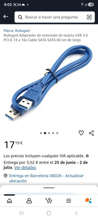 Adaptador Extensor USB 3.0 Ruilogod