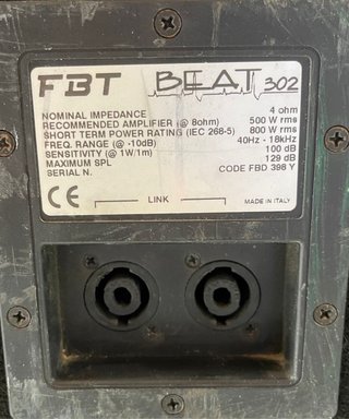 Pareja Altavoces FBT Beat 302 - 500W RMS