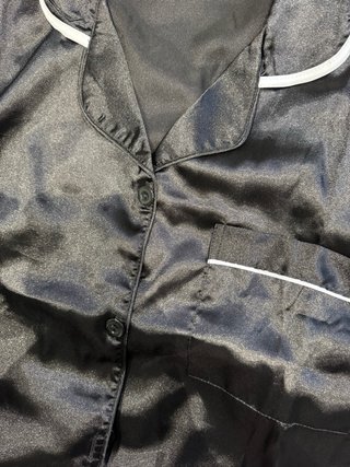 Pijama Satén Mujer Negro