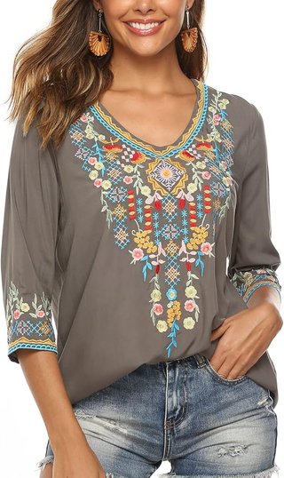Camiseta estilo boho mujer