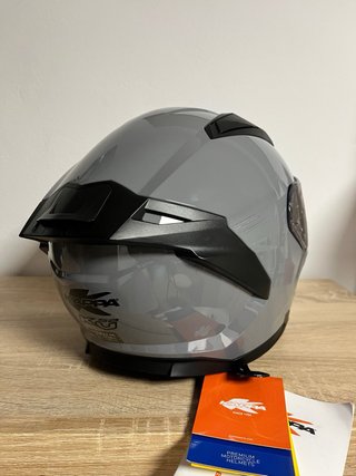 Casco Moto Kappa Gris Visera Doble