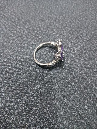 Anillo Mariposa Plata s925 Morado