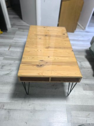 Mesa de centro madera y cristal