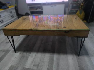 Mesa de centro madera y cristal