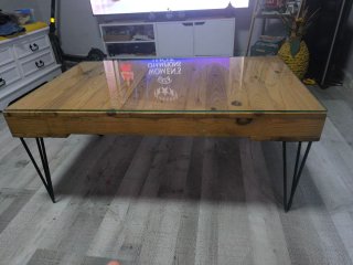 Mesa de centro madera y cristal
