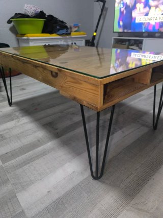 Mesa de centro madera y cristal