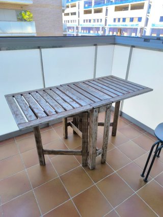 Conjunto de mesa plegable de terraza y 2 silla