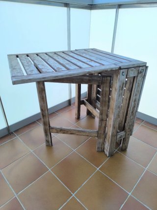 Conjunto de mesa plegable de terraza y 2 silla