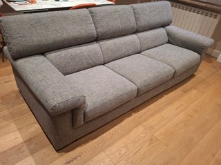 Divano Poltrone Sofá, Grigio, 3 Posti, lavabile