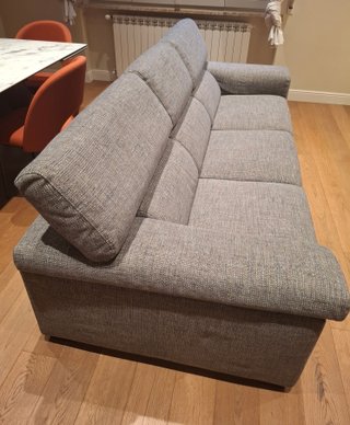 Divano Poltrone Sofá, Grigio, 3 Posti, lavabile