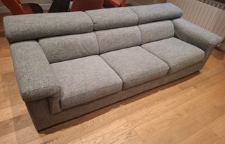Divano Poltrone Sofá, Grigio, 3 Posti, lavabile