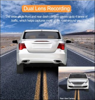 Cámara Coche Dual Dashcam Full HD 1080P