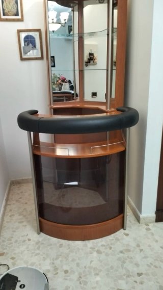 Mueble Bar Esquinero Madera y Metal