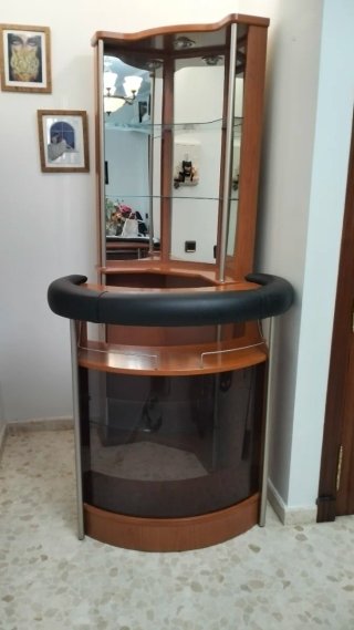 Mueble Bar Esquinero Madera y Metal