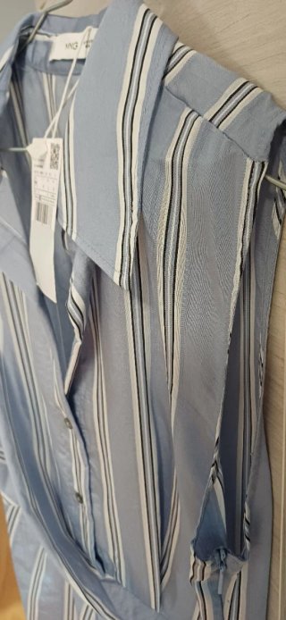 Vestido camisero midi Mango rayas
