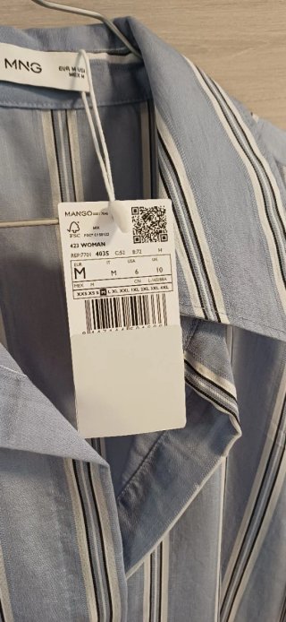 Vestido camisero midi Mango rayas