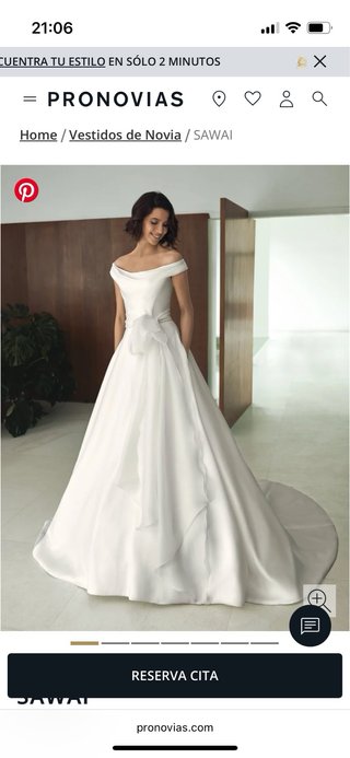 Vestido Pronovias Sawai (42) Línea A escote barco