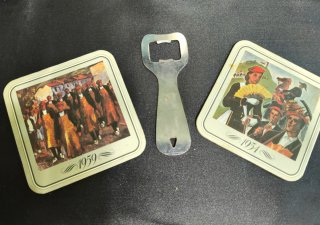 6 Vasos Marineros Vintage con Botella artesanal