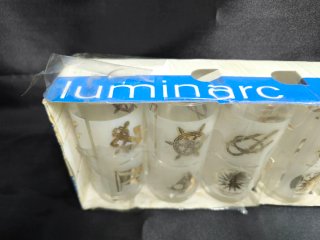 6 Vasos Marineros Vintage con Botella artesanal