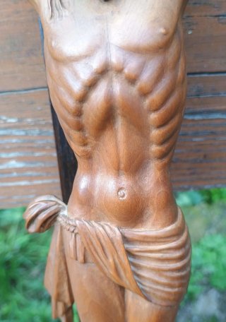 Antiguo Crucifijo Madera Siglo XIX