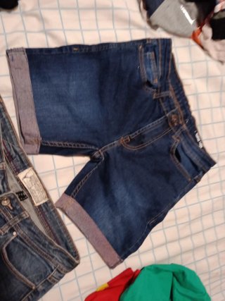 Pantalones cortos vaqueros azules