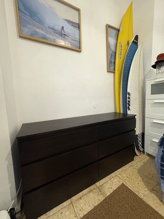 Cómoda 6 cajones negra Ikea MALM