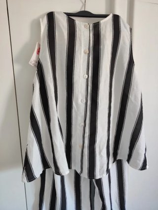 Conjunto Verano Rayas Blanco y Negro