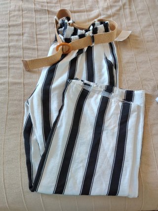 Conjunto Verano Rayas Blanco y Negro