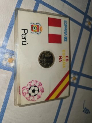 Moneda Mundial España 82 Yugoslavia y Perú