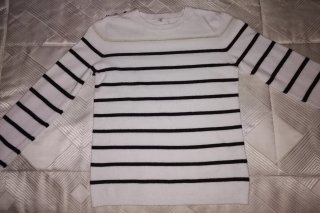 Jersey rayas blanco y negro mujer