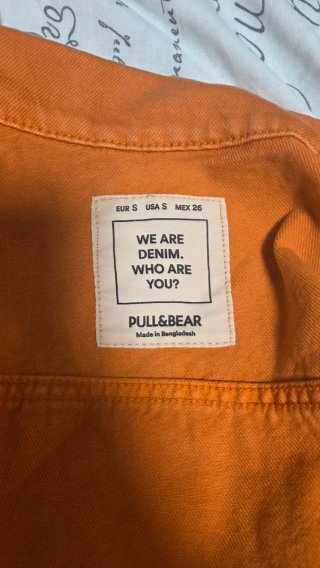 Chaqueta vaquera crop naranja Pull&Bear Talla S