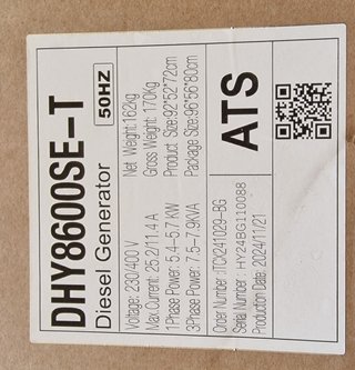 Generador Diésel Hyundai DHY8600SE-T