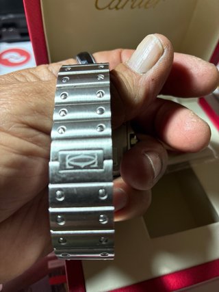 Reloj Cartier Santos Azul y Plateado 37x42