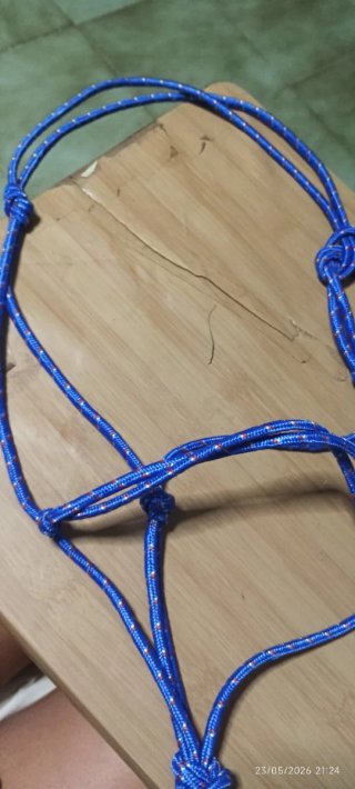 Cabezada de cuerda azul para caballo