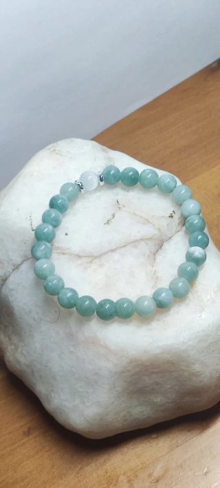 Pulsera elástica Monx verde y blanca