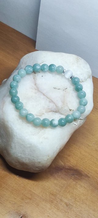 Pulsera elástica Monx verde y blanca