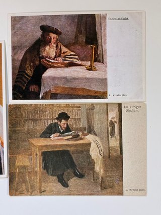 3 Postales Vintage Judaica Judíos retro