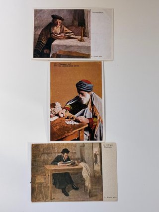 3 Postales Vintage Judaica Judíos retro