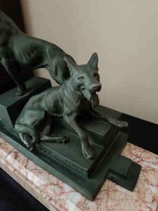 Escultura Art Déco Perros Louis Carvin