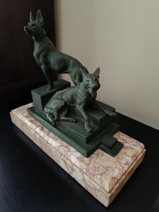 Escultura Art Déco Perros Louis Carvin